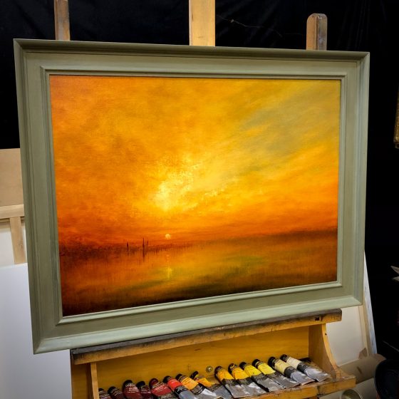 Amber Evening Light Original Oil Painting FRSA Nial Adams