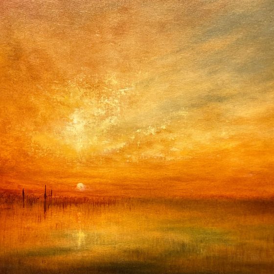 Amber Evening Light Original Oil painting FRSA Nial Adams