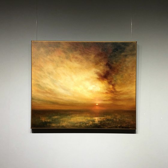 Marshland Golden Light Oil Painting Nial Adams