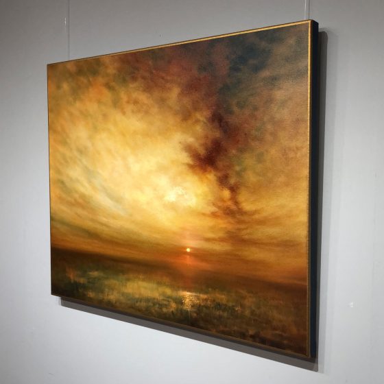 Marshland Golden Light Oil Painting Nial Adams