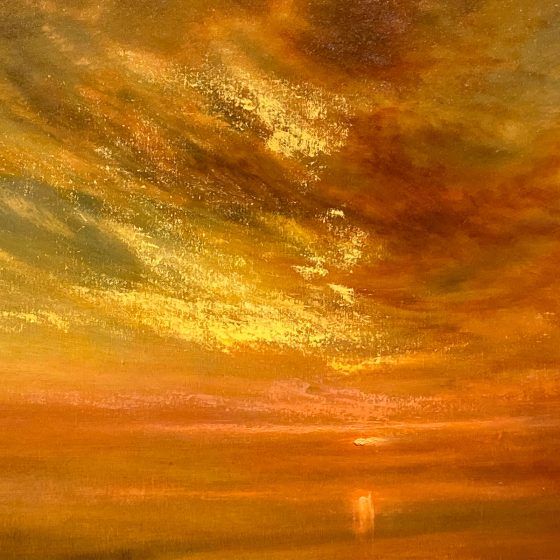 Western Evening Light Oil Painting Nial Adams